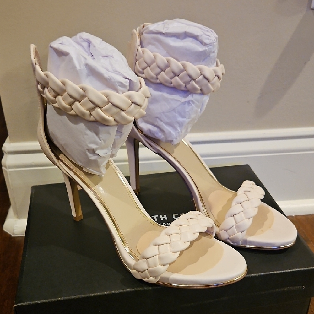 Kenneth Cole New York Elegant Cream Braided Heels